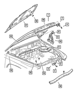 55255448AF - Body Sheet Metal Except Doors: Hood Hinge, Right for Dodge: Dakota, Durango Image