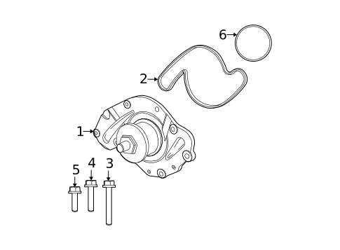 Water Pump for 2010 Dodge Grand Caravan #0