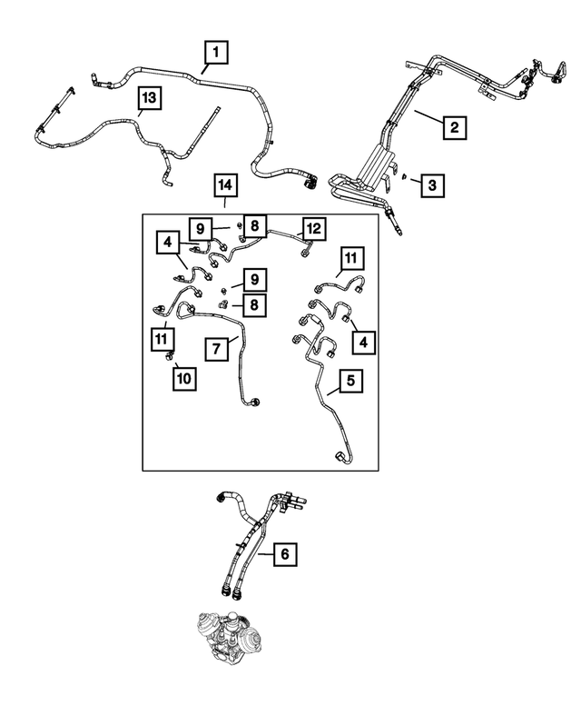 68297763AH - Fuel and Accelerator Pedal: Fuel Supply And Return Bundle for Mopar Image image