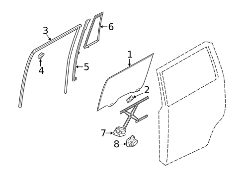 Glass - Rear Door for 2018 INFINITI QX80 #0