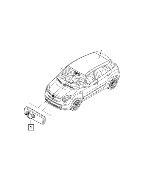 Glass and Interior Rear View Mirror for 2019 Fiat 500L #2