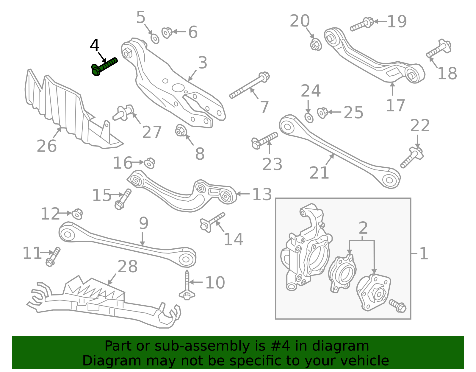 Wht006496 2017-2026 Audi Lower Control Arm Adjust Bolt WHT-008-016 | OEM Parts Online
