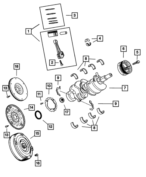 Crankshaft, Piston and Torque Converter for 2007 Dodge Durango #0