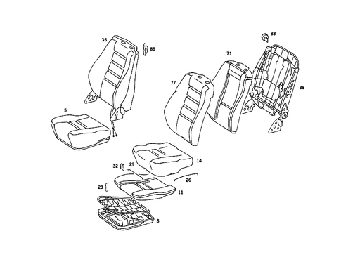 Front Seat and Headrest for 1987 Mercedes-Benz 560SEC #0