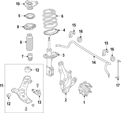 Front Suspension for 2017 Hyundai Santa Fe #0
