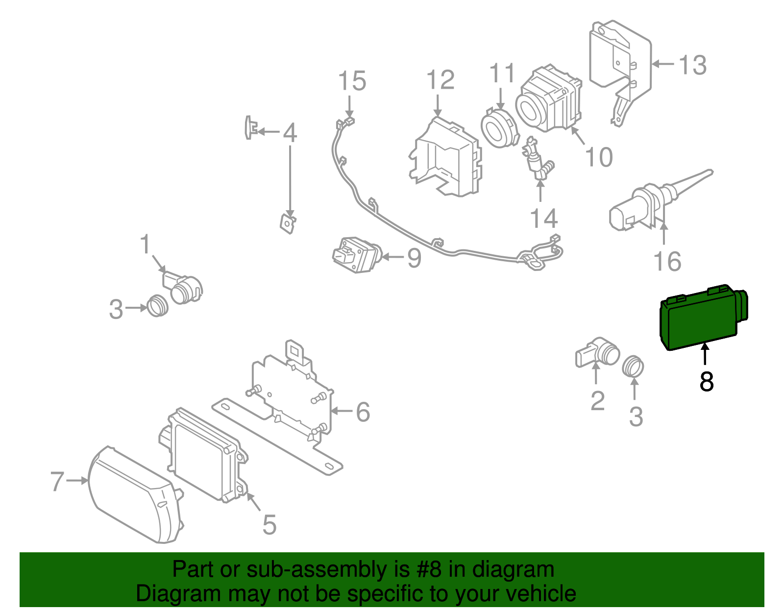 66326891728 - 2016-2021 BMW Object Sensor (66-32-6-891-728