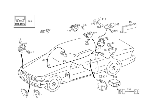 Antitheft Alarm System for 1984 Mercedes-Benz 500 SEC #0