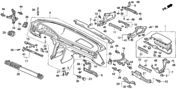 Instrument Panel for 1993 Acura Vigor #0