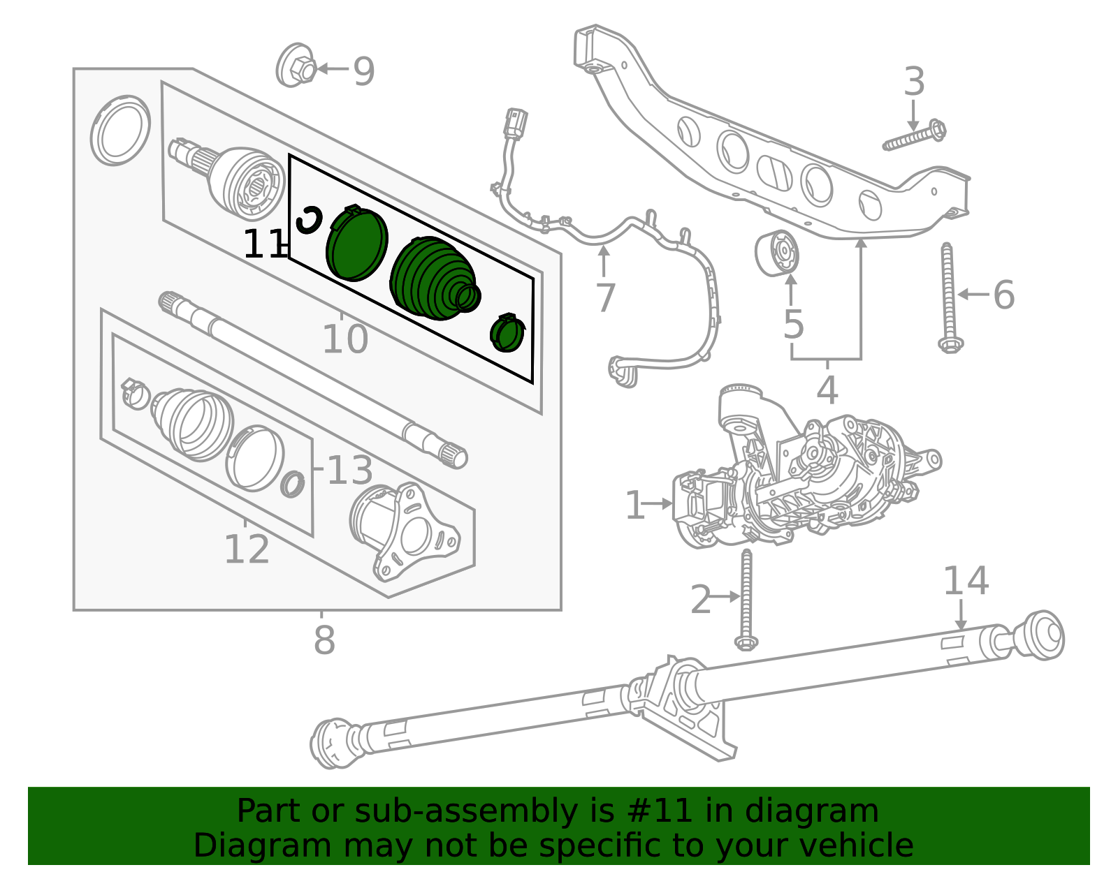 2013-2022 GM Rear Wheel Half-Shaft Outer Boot with Clamps and Ring ...