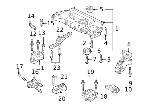Engine & Trans Mounting for 2013 Volkswagen Golf #0