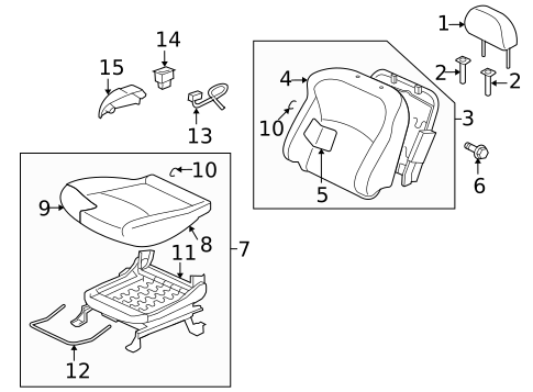 Front Seat Components for 2008 Mitsubishi Outlander #1