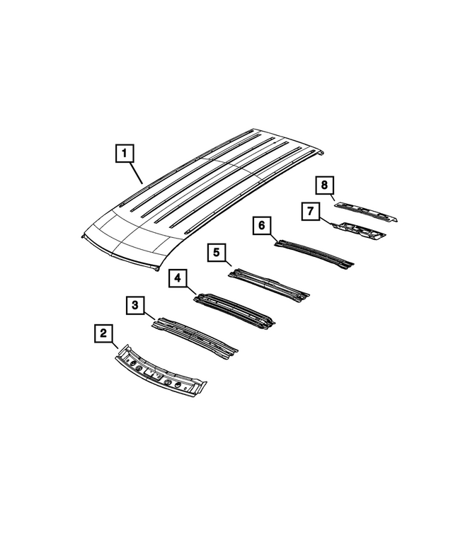 « 68361196AC – Body Sheet Metal Except Doors : Toit Panneau pour Mopar Image »