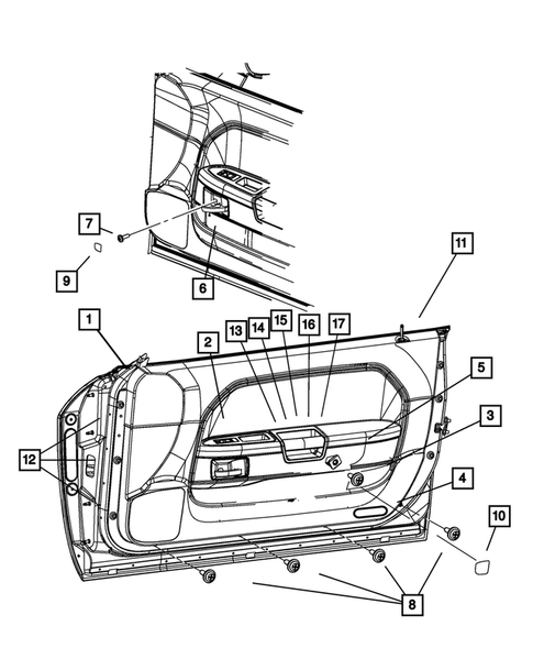 Door Trim Panels-Front and Rear for 2014 Dodge Challenger #0