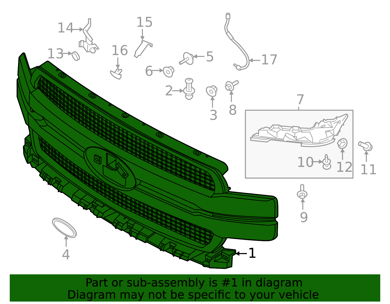 JL3Z-8200-MB Grille jl3z8200mb | Fairway Ford OEM Parts