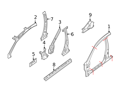 Center Pillar & Rocker for 2012 Nissan Altima #0