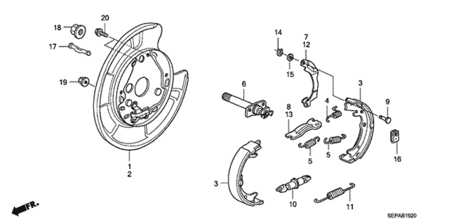 Parking Brake Shoe for 2008 Acura TL #0