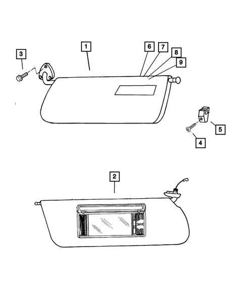 Headliner and Visor for 2001 Jeep Cherokee #1