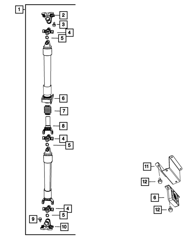 5127827AB - Rear Axle; American Axle 292 MM Dual Rear Wheels; Differential and Drive Line: U-joint Snap Ring for Mopar Image