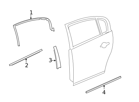 Exterior Trim - Rear Door for 2011 Buick Lucerne #0