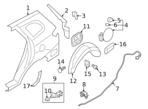 Fuel Door for 2011 Hyundai Santa Fe #0