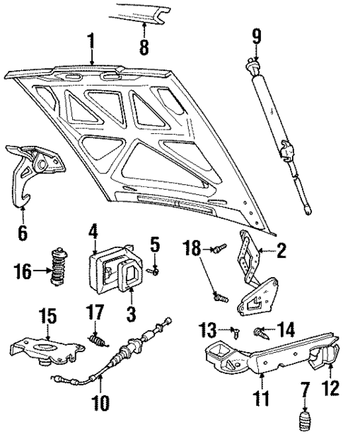 Hood & Components for 1995 Volvo 960 #0
