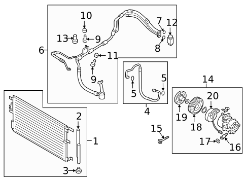 Condenser, Compressor & Lines for 2021 Hyundai Tucson #0