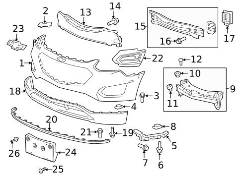 Bumper & Components - Front for 2017 Chevrolet Equinox #0
