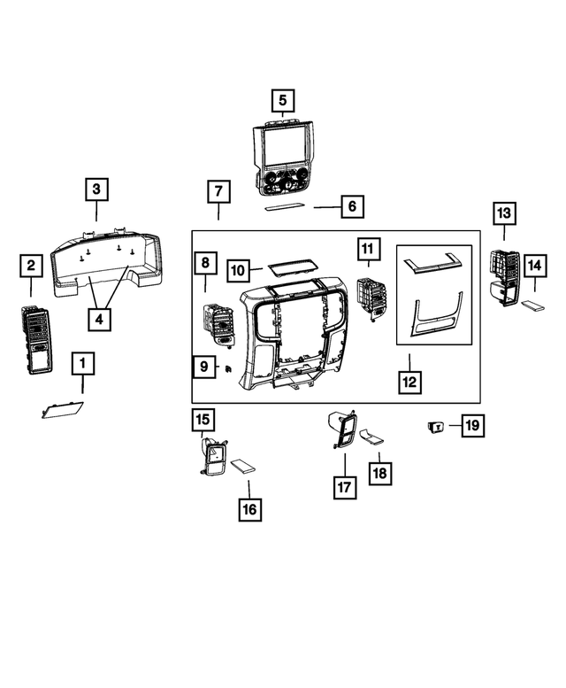 « 1VY931HSAI –  : Panneau D`instruments Encadrement pour Mopar Image »