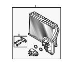64115B3A5E0 - HVAC: Evaporator Core for BMW: 530e, 530e xDrive, 530i, 530i xDrive, 540i, 540i xDrive, 840i, 840i Gran Coupe, 840i xDrive, 840i xDrive Gran Coupe, Alpina B8 Gran Coupe, Alpina XB7, M5, M550i xDrive, M8, M8 Gran Coupe, M850i xDrive, M850i xDrive Gran Coupe, X5, X6, X7 Image