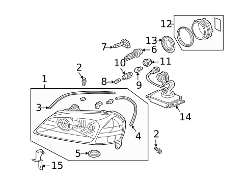 Headlamp Components for 2003 Acura CL #0