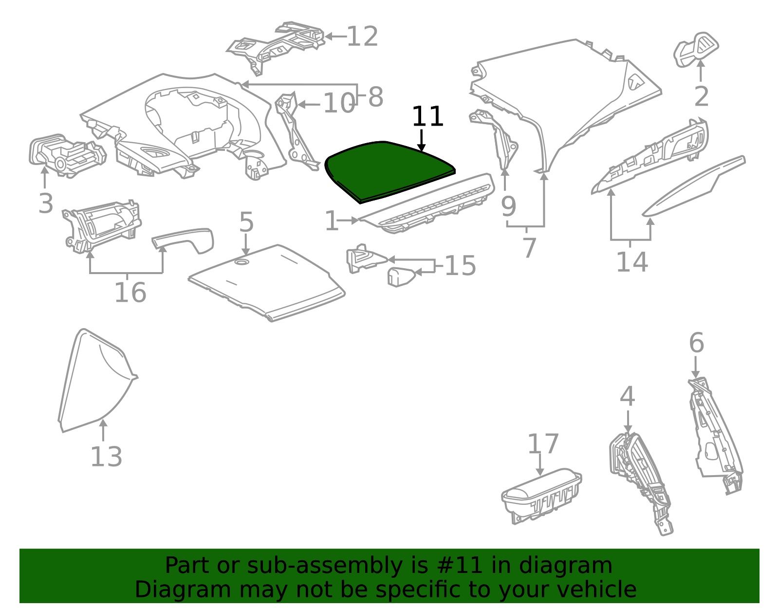 2013-2019 Cadillac ATS Jet Black Instrument Panel Cluster Hood 23234823 ...
