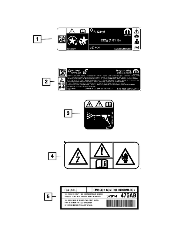 « 68495605AB – Labels : Etiquette Anti-pollution Du Véhicule Etiquette pour Mopar Image »