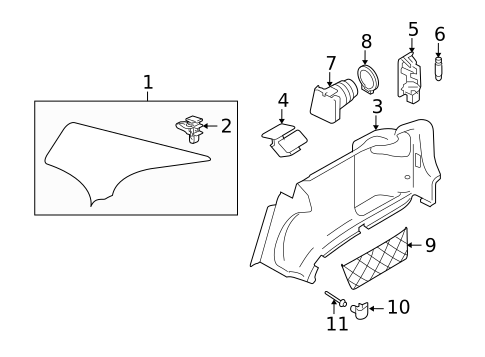 Interior Trim - Quarter Panels for 2009 Volvo S80 #0