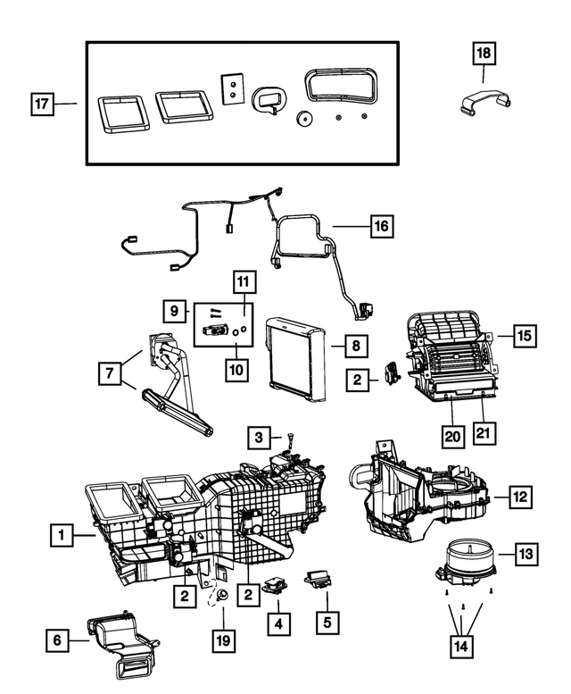 68197458AC - Air Conditioners and Heaters: Distribution Housing for Mopar Image
