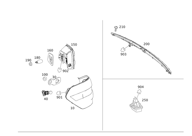 212906170364 - Electrical System: Rear Lamp Combination for Mercedes-Benz Image image