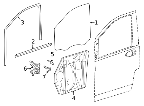 Glass - Front Door for 2023 Mercedes-Benz Metris #0