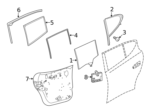 Glass - Rear Door for 2016 Porsche Panamera #0