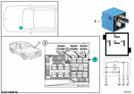 61366915327 - Vehicle Electrical System: Relay, Make Contact, Sky-Blue for BMW Image
