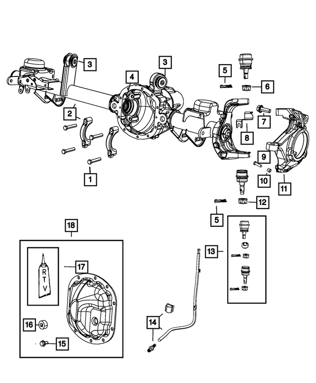 68004088AA - Front Axle; Dana 216 MM; Differential and Drive Line: Cotter Pin for Mopar Image
