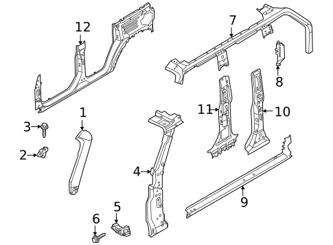 Hinge Pillar for 2021 Ford Bronco #0