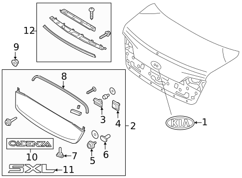 Exterior Trim - Trunk for 2014 Kia Cadenza #0