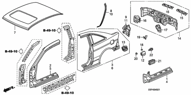 Outer Panel (2) for 2005 Honda Civic #0