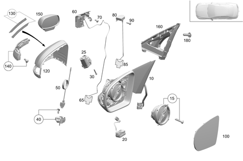 Outside Mirror, Left for 2016 Mercedes-Benz C350e #0