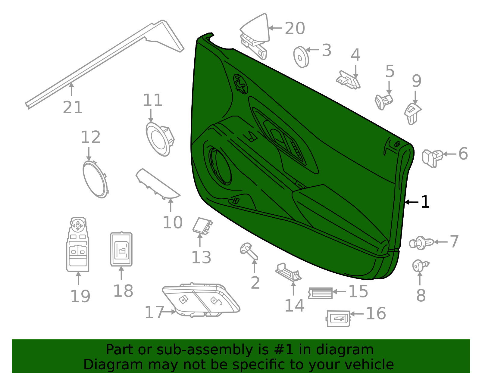 2020-2026 Toyota GR Supra Door Interior Trim Panel 67610-WAA03