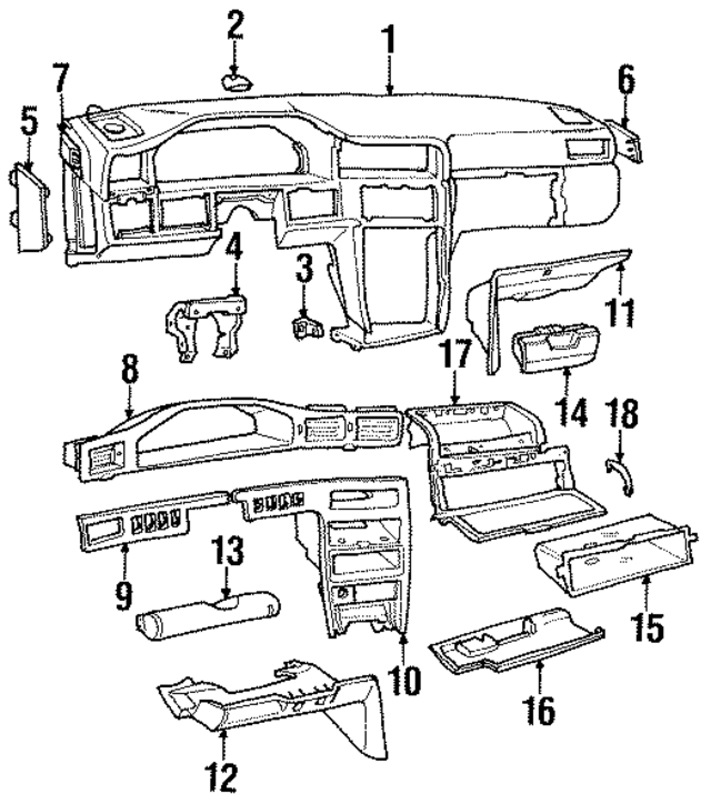 1348040 - : Instrument Panel Retainer for Volvo Image
