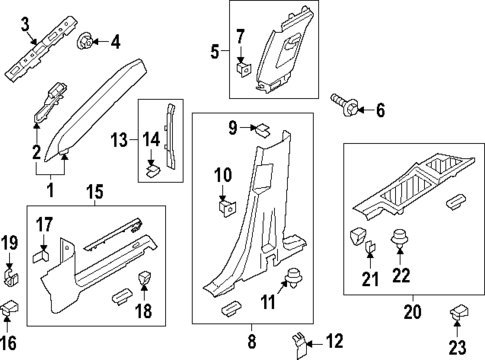Interior Trim - Pillars for 2023 Lincoln Aviator #0
