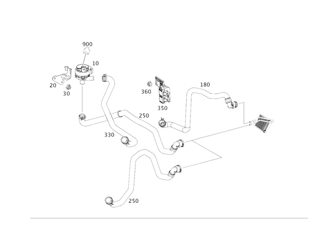 2468303096 - Heating and Ventilation: Molded Hose for Mercedes-Benz Image image