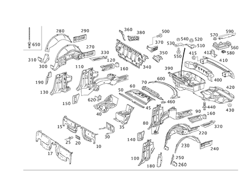 Rear End Floor for 2002 Mercedes-Benz SL600 #0