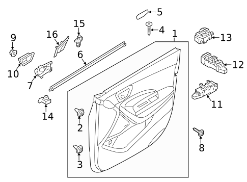 Interior Trim - Front Door for 2017 Hyundai Santa Fe Sport #0