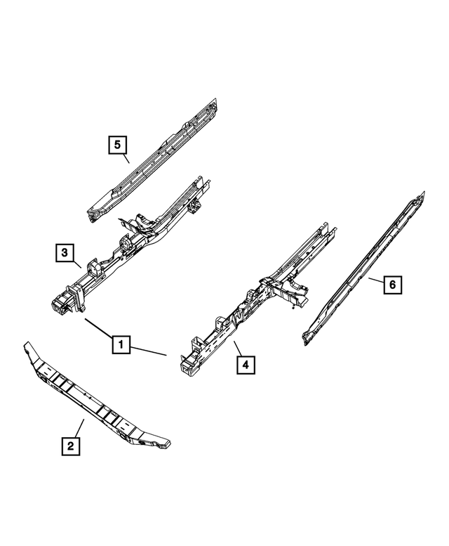 55360168AA - Frame, Bumper and Fascia: Frame Rail Bracket for Mopar Image